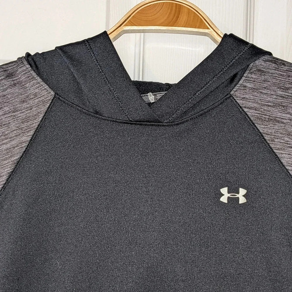 Under Armour Womens Hoodie XS Black Gray Cold Gear Sleeveless Pullover Vest NWT - Picture 7 of 10